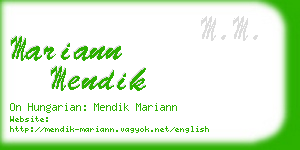 mariann mendik business card